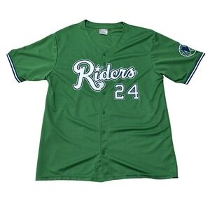 Rare Frisco Rough Riders x Dallas Mavericks 24 Green Team Baseball Jersey Sz XL